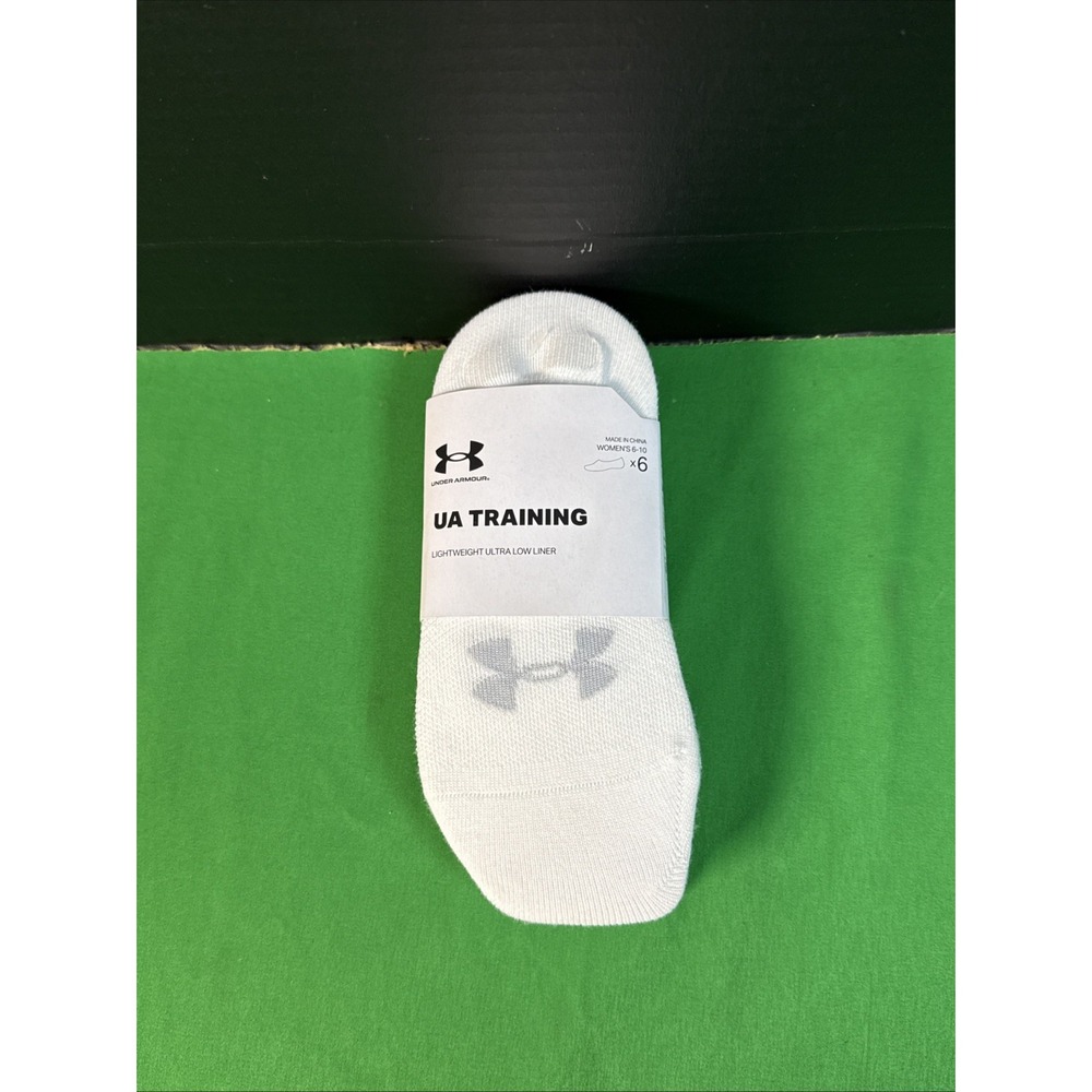 Under Armour Womens 6-Pack UA Training Ultra Low Liner Socks White M US00274